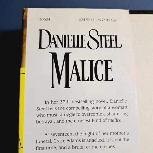Malice, Hardcover Book, Danielle Steel, 1996, Dust Jacket, $25, Chicago, NY - Picture 10 of 12